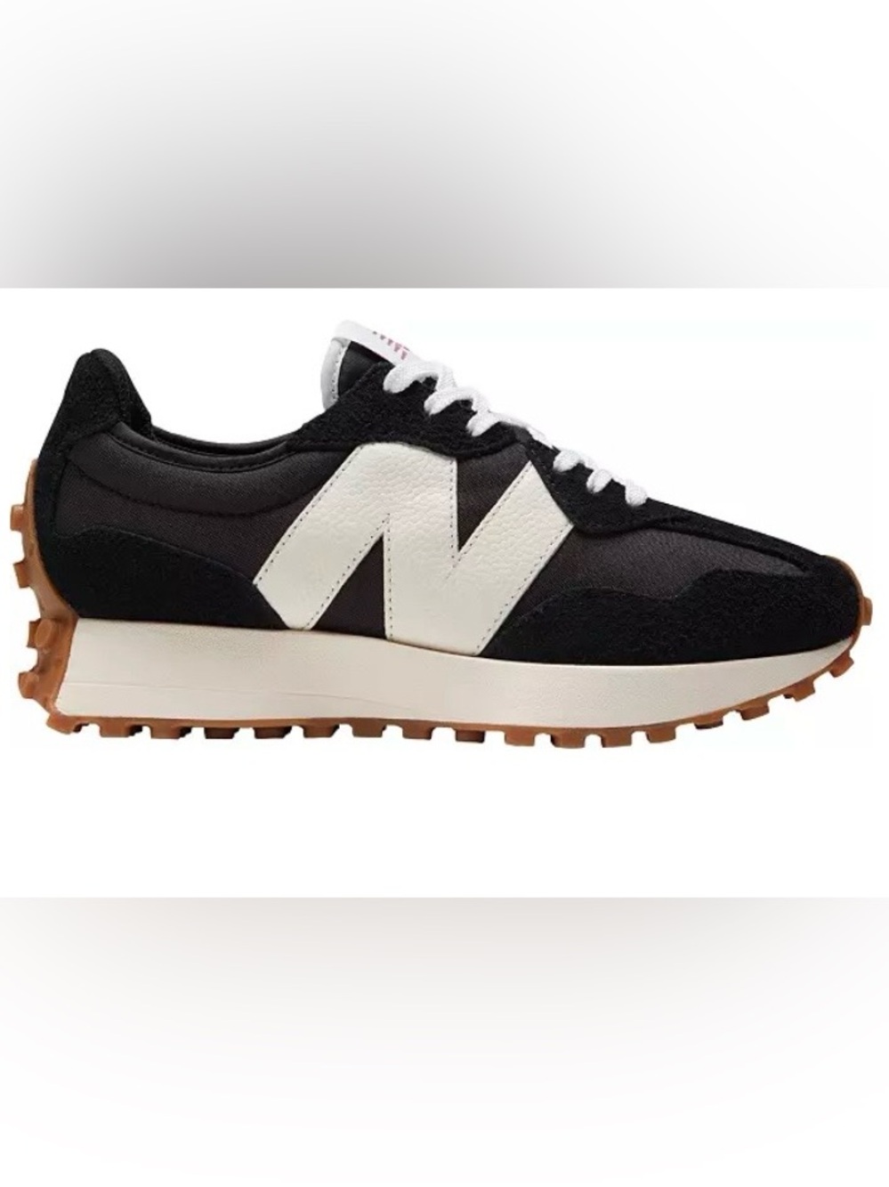 New Balance 327 Black Sneakers with White 'N' Logo Women's Size 7.5